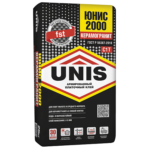 Клей плиточный Unis 2000 класс С1 T 25кг: фотография 1