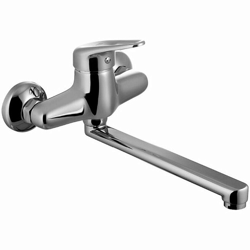 Смеситель Lemark "Луна" LM4111C для кухни/умывальника с плоским изливом 250мм настенный хром: фотография 1