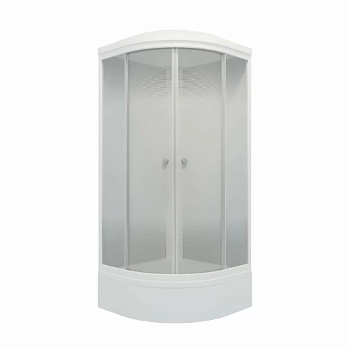 Душевая кабина "Лайт 90х90 В" 1/4 круга, средний поддон, Градиент, Белый, ДН4, сифон D50мм: фотография 1