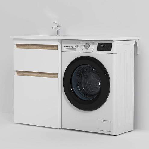 Тумба под раковину 60 AM.PM X-Joy M85AFSX0602WG для стиральной машины белый глянец: фотография 1