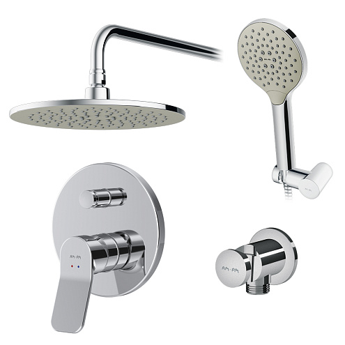 Встраиваемая душевая система AM.PM X-Joy FB85A1RH10 тропический верхний душ, ручной душ, хром: фотография 1