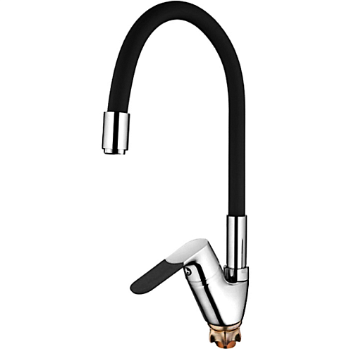 Смеситель для кухни с гибким изливом Ledeme L4153-2 черный/хром: фотография 1