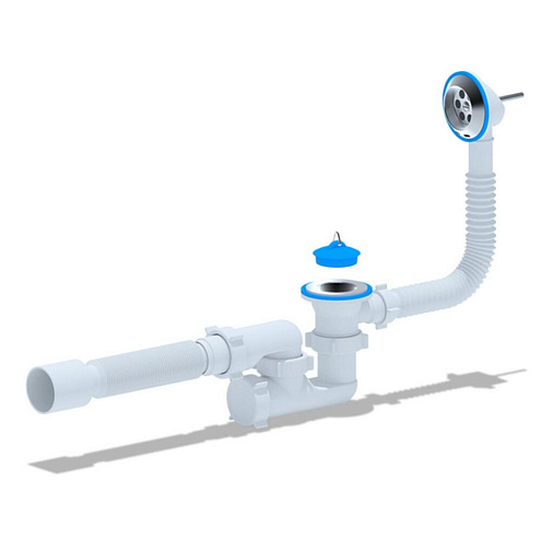 Обвязка на ванну АНИ С6255 Варяг 1 1/2"х40 с гофрой 40х50 с выпуском и переливом регулируемый: фотография 1