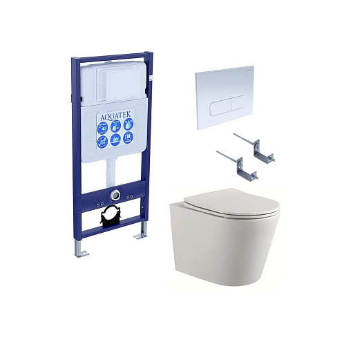 Комплект Set Aquatek ВЕГА cmp-013 Унитаз ВЕГА AQ1904-00 с крышкой soft-close + инсталляция Standard INS-0000012 + клавиша KDI-0000013 + комплект крепления: фотография 1