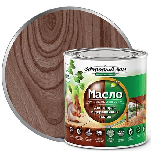 Масло для террас и деревянных полов "Здоровый Дом", Палисандр 0,75л: фотография 1