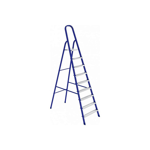 Стремянка стальная, 9 ступеней, высота 195/258см, РемоКолор: фотография 1