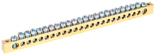 Шина PEN "земля-ноль" 8х12мм 24/2 (24группы/крепеж по краям) IEK YNN21-24-100: фотография 1