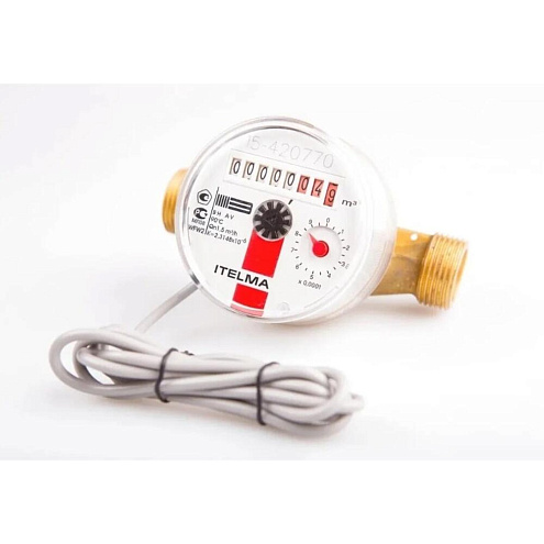 Счетчик воды WFW24 импульсный Ду15 L110 Г/В 90С 10л/имп без комплекта Ителма: фотография 1