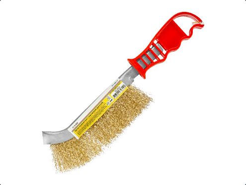 Щетка проволочная, стальная, пластмассовая рукоятка, 240х30мм, РемоКолор: фотография 1