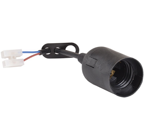 Патрон электрич. E27 Ппл27-04-К52 подвесной со шнуром пластик черн. (с этикет.) ИЭК : фотография 1