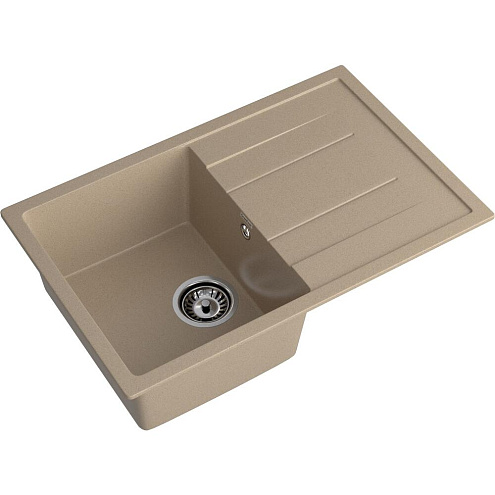 Мойка GRANFEST GF-Q780L  чаша+крыло 770х495 мм песочный: фотография 1