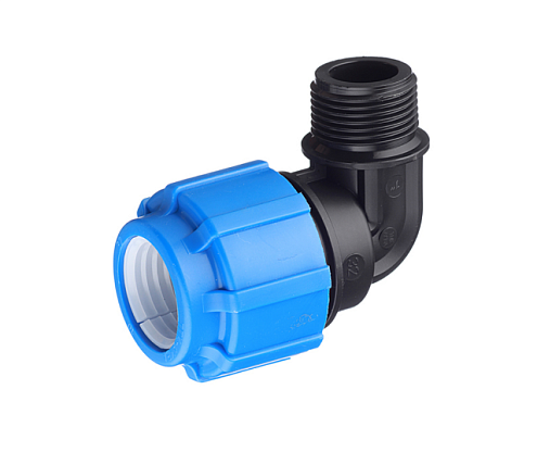 Отвод ПЭ 32х1" наружная резьба  обжимной ТПК-Аква: фотография 1