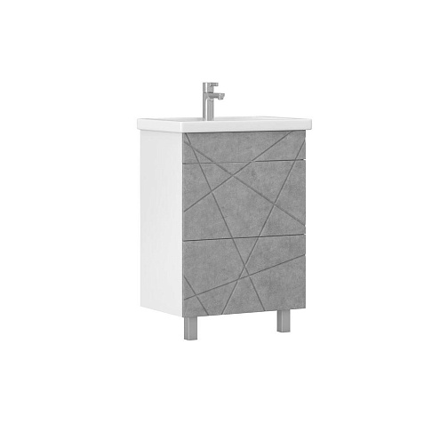 Тумбы Geometry 2-600 бетон под умывальник Фостер 60: фотография 1