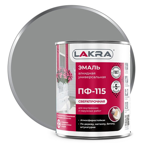 Эмаль ПФ-115 Лакра Серый 1кг: фотография 1