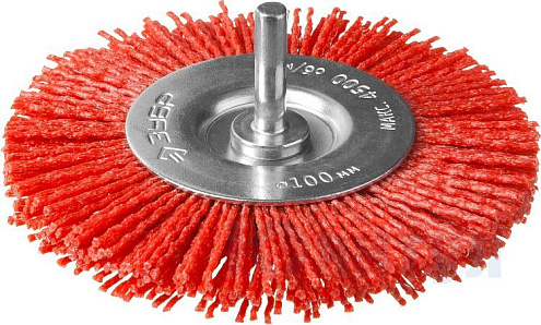Дисковая щетка, 100мм, посадочный 22мм, полимерно-абразивное покрытие, ЗУБР: фотография 1