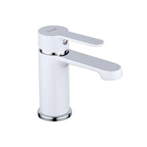 Смеситель для умывальника 35к F1041 FRAP б/отв, п/гайку, белый+хром: фотография 1