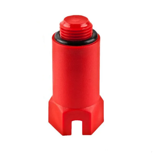 Заглушка монтажная Н 1/2" с прокладкой, красная Uni-fitt: фотография 1