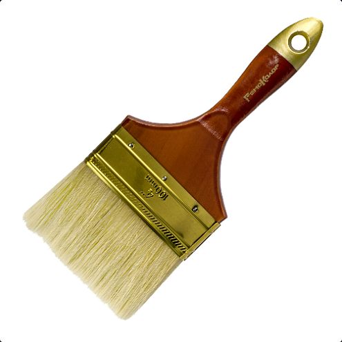 Кисть "ПРОФИ", 100мм, натуральная щетина, для всех ЛКМ, РемоКолор: фотография 1