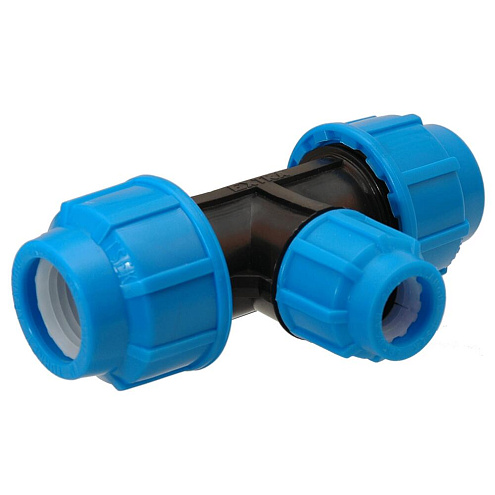 Тройник ПЭ переходной 32х25х32 обжимной ТПК-Аква: фотография 1