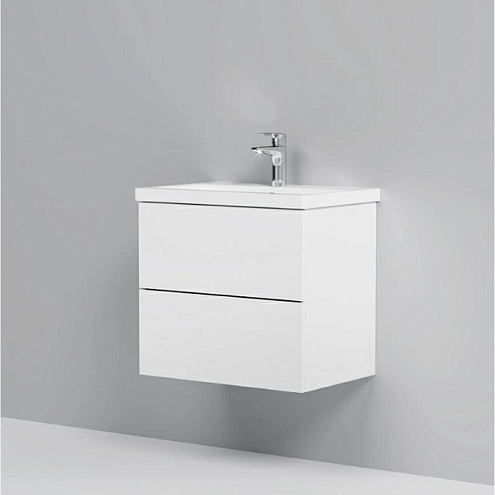 Тумба с раковиной Am.Pm Gem 60 см M90FHX06022WG белый глянец: фотография 1