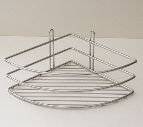 Угловая полка СТК 1-ярусная 2 бордюра овал 4894-1: фотография 1