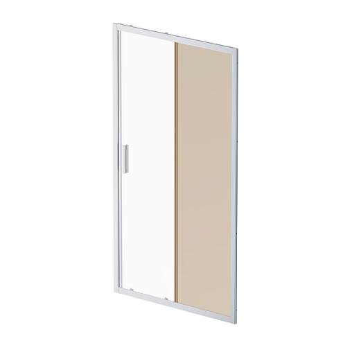 Душевая перегородка с дверью 110x195 AM.PM Gem W90G-110-1-195MBr бронзовое стекло, профиль хром: фотография 1