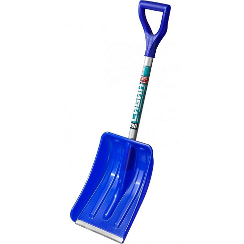 Снеговая лопата АВТО-28 280 мм, пластиковая с алюминиевыми планкой и черенком, V-ручкой, СИБИН: фотография 1