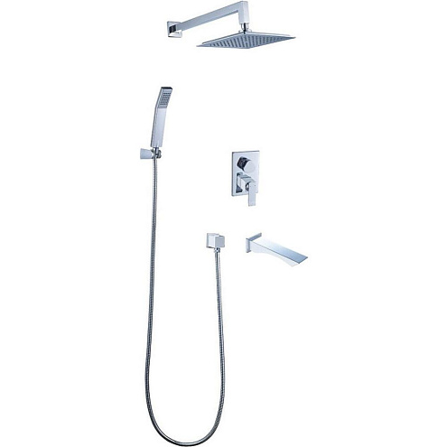 Смеситель Lemark "Контест" LM5822CW для ванны и душа встраиваемый с дополнительной лейкой 1 режим хром/белый: фотография 1