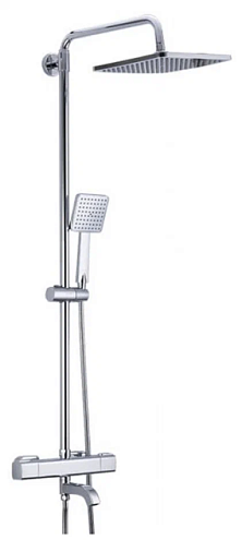 Душевая система термостат  G2491 GAPPO лейка "Тропический душ" квадрат 250х250 хром: фотография 1