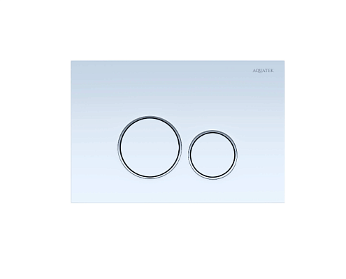 Панель смыва для инсталляции белая, клавиши круглые Aquatek PNS-0000011 Pneumo S, пневматическое управление: фотография 1