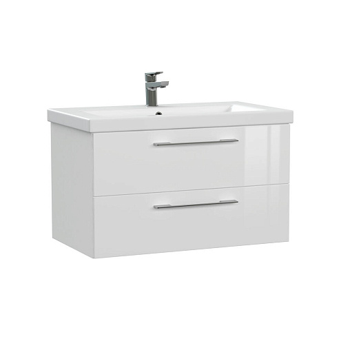 Тумба под раковину подвесная LARA 80 для COMO 80 белый: фотография 1