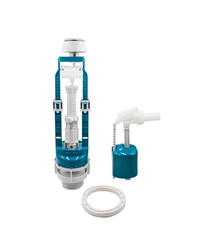 Арматура к смывному бачку кнопка ИНКОЭР СБКПМ-БПРН-А-В металл боковой подвод пластиковый клапан D40 : фотография 1