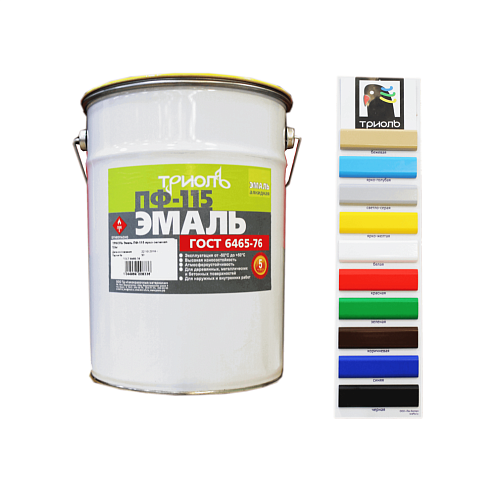 Эмаль ПФ-115 (ГОСТ 6465-76) «ТРИОЛЬ» Коричневый RAL8017,  5кг: фотография 1