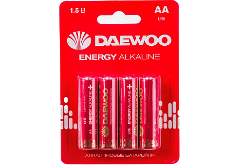 Элемент питания алкалиновый AA/LR6 1.5В Energy Alkaline 2021 BL-4 уп.4шт DAEWOO 5029781: фотография 1