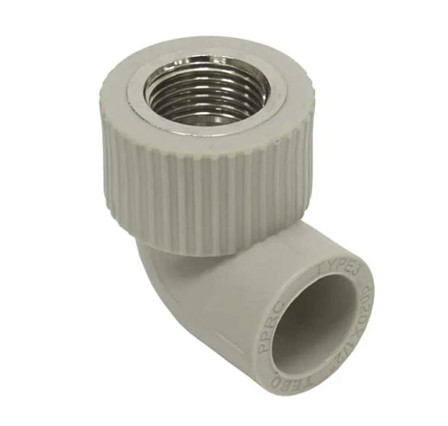 Угол с переходом на металл внутренняя резьба 20x1/2" TR-TB серый Tebo: фотография 1