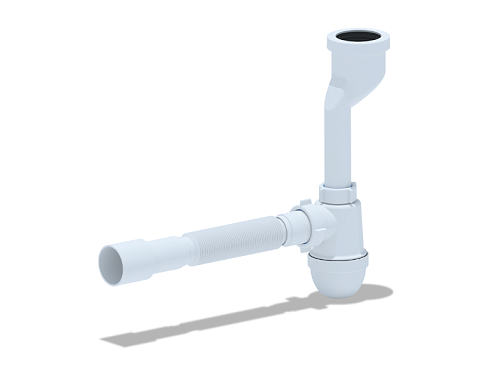 Сифон для писсуара с выходом на 40, с гибкой трубой 40х40/50 Ани U0115: фотография 1