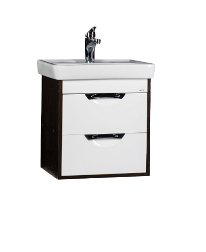 Подстолье подвесное "Деко 55" белый/венге 1откид.1ящик под умывальник "Тигода 55 мини" : фотография 1