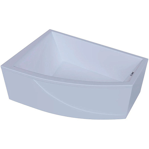 Акриловая асимметричная ванна Aquatek Оракул 180х125 с фронтальным экраном, вклеенный каркас, левая: фотография 1
