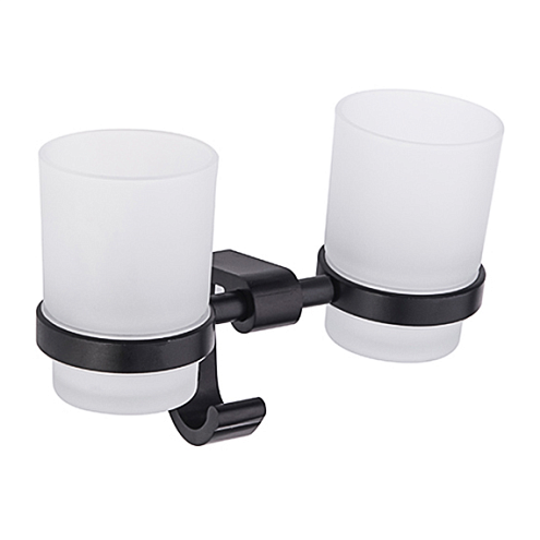 Держатель с 2-мя стаканами стекло 5508/L черный: фотография 1