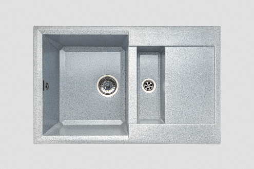 Мойка GRANICOM NOVELL Грация 775х495 мм обсидиан с сифоном: фотография 1