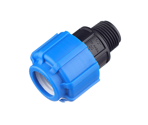 Муфта ПЭ 20х1/2" наружная резьба  обжимная ТПК-Аква: фотография 1