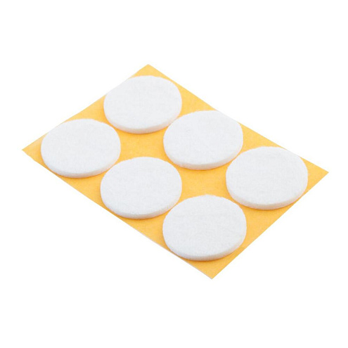 Пункт фетровый самоклеящийся d28мм белый, 6шт "Element": фотография 1