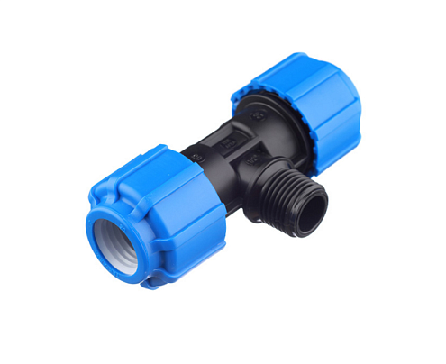 Тройник ПЭ 20х1/2"х20 наружная резьба  обжимной ТПК-Аква: фотография 1