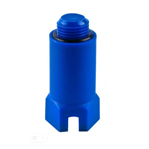 Заглушка монтажная Н 1/2" с прокладкой, синяя Uni-fitt: фотография 1