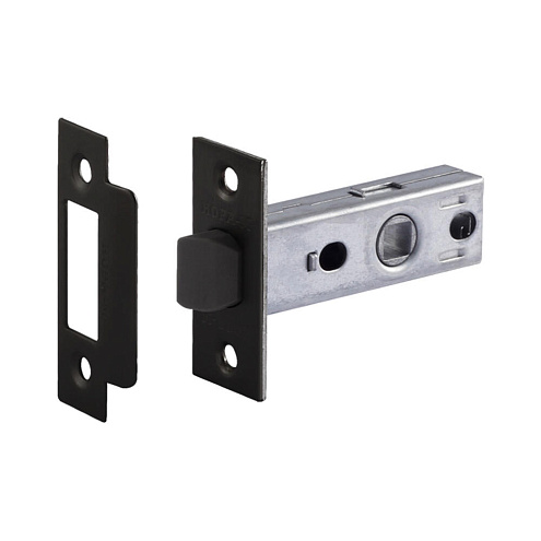 Защелка дверная с пластиковым язычком С-45П чёрный: фотография 1