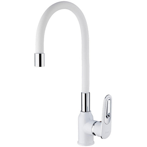 Смеситель для кухни 35к F4049 FRAP гибкий излив, белый хром: фотография 1