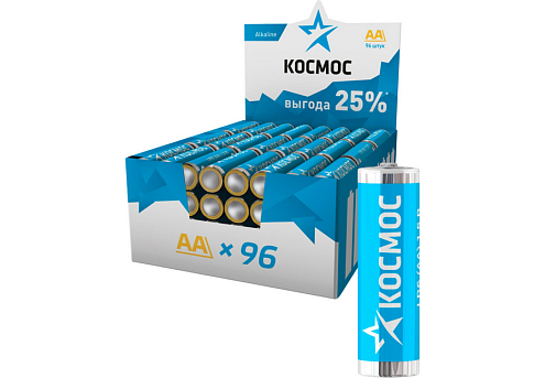 Элемент питания алкалиновый AA/LR6 уп.96шт КОСМОС KOCLR6_96BOX: фотография 1