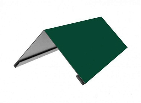 Планка конька плоского простого 190х190мм зеленый мох(6005) L=2,0м: фотография 1