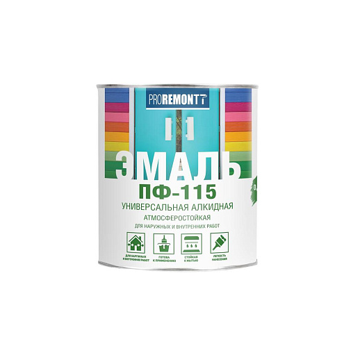 Эмаль ПФ-115, PROREMONT, белая глянцевая 0,9кг: фотография 1