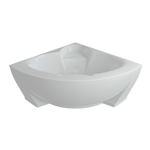 Акриловая угловая ванна Aquatek Поларис-2 155х155 с фронтальным экраном, без гидромассажа, вклеенный цельнометаллический сварной каркас: фотография 1